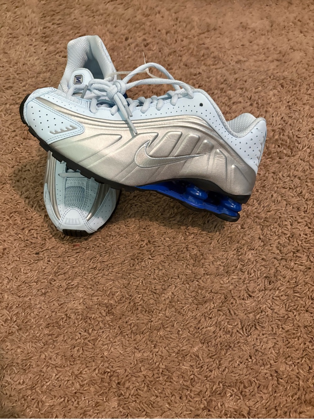 Nike Silver & Light Blue Women's Shox Sneaker